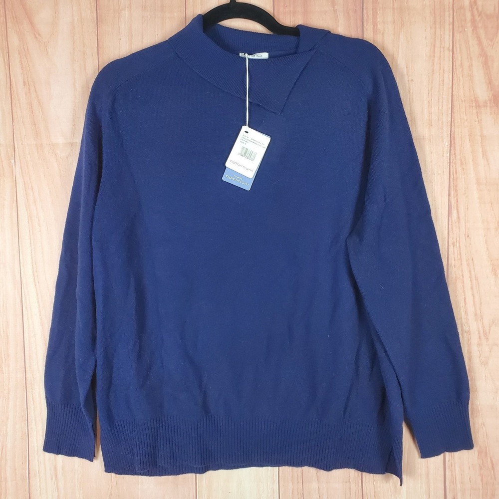 Malo Optimum Sweater Womens Small Blue Wool Cashmere Knit‎ Turtle-Neck Pullover